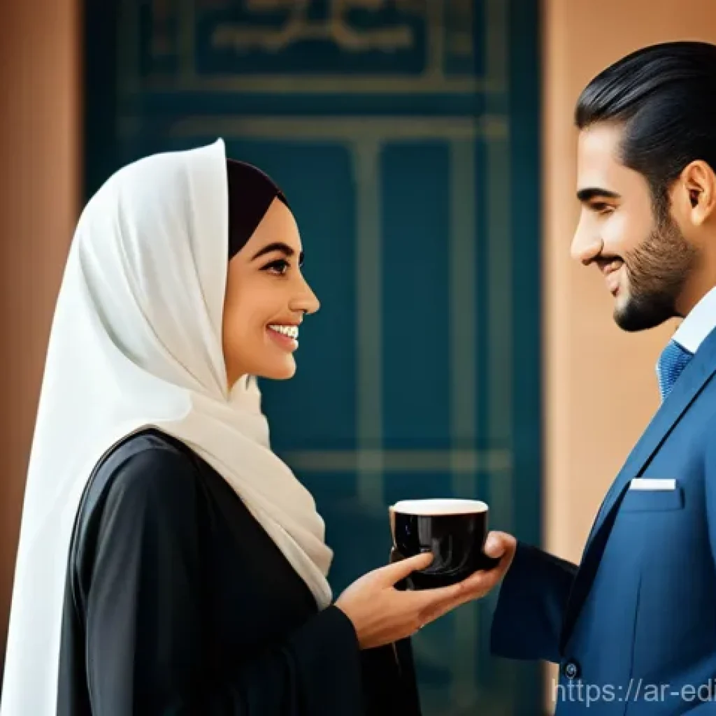 감각적 학습의 효과적인 커뮤니케이션 방법 - **Prompt 1: The Trusting Exchange**
"A scene of two elegantly dressed Arab business professional...