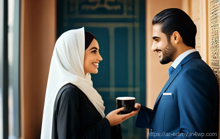 감각적 학습의 효과적인 커뮤니케이션 방법 - **Prompt 1: The Trusting Exchange**
"A scene of two elegantly dressed Arab business professional...
